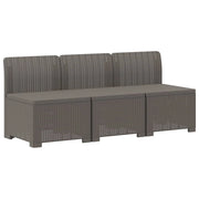 Divano da Giardino a 3 Posti in Aspetto Rattan PP Grigio Chiaro 8011959