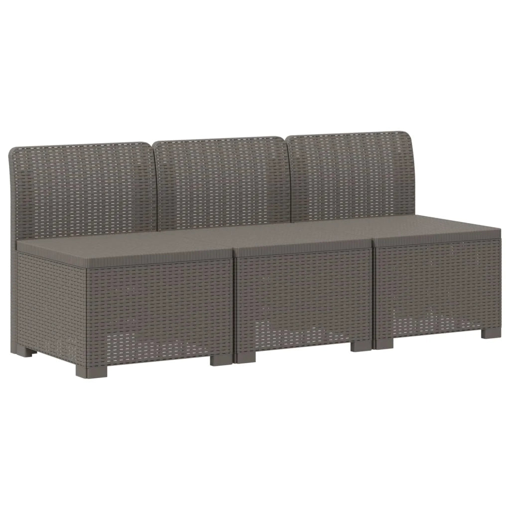 Divano da Giardino a 3 Posti in Aspetto Rattan PP Grigio Chiaro 8011959