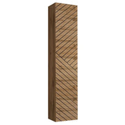 Colonna sospesa per soggiorno effetto quercia con facciata fresata. Collezione SWITCH.