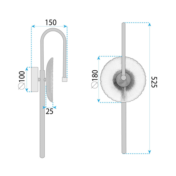 Applique Da Parete Led Lhj072-w Brush Gold
