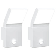 Set di 2 applique LED da esterno con sensore PIR 10 x 15 x 22 cm alluminio bianco 02_0056590