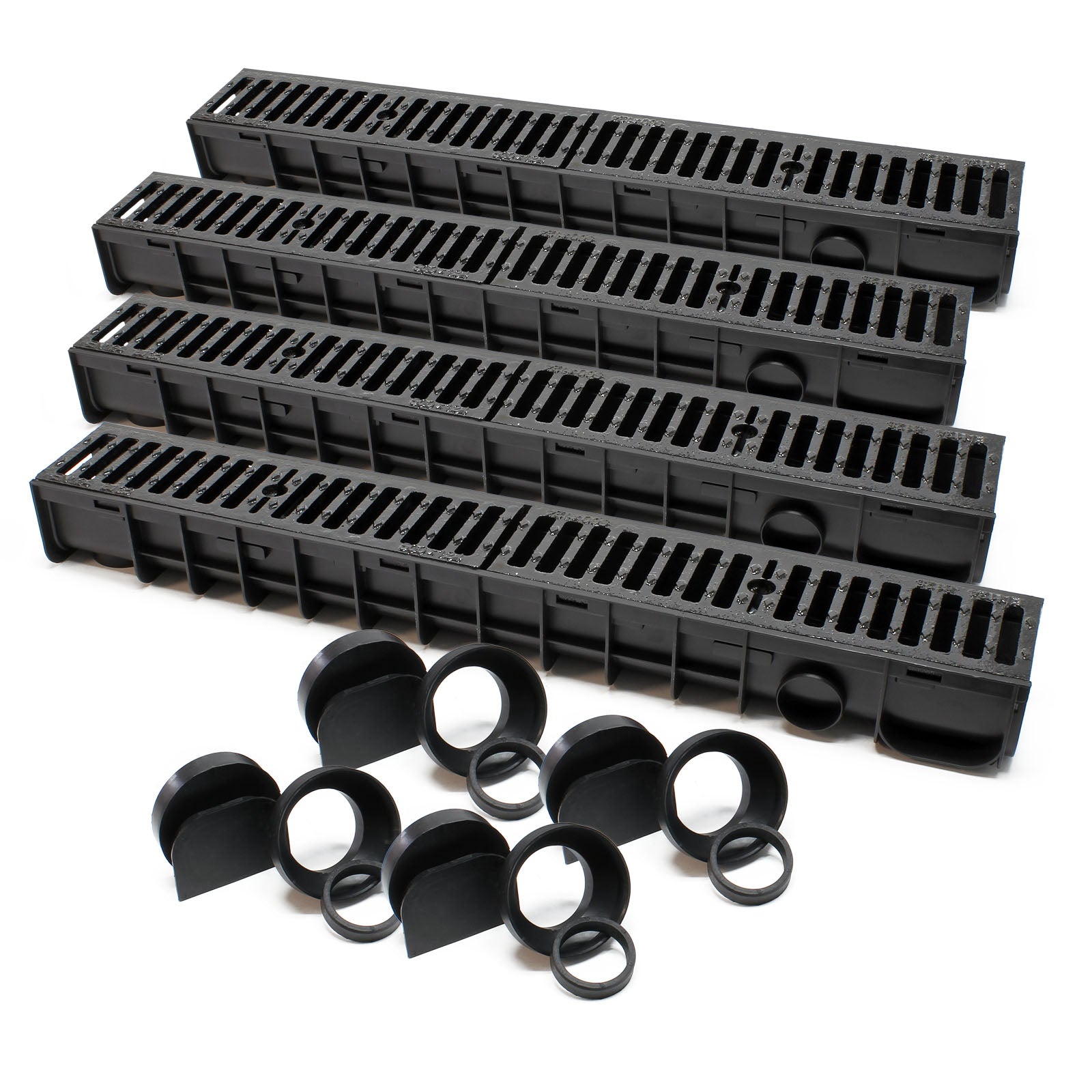 Canale di scolo 4x1m con griglia per scarico acqua 12,5t Canaletta di drenaggio