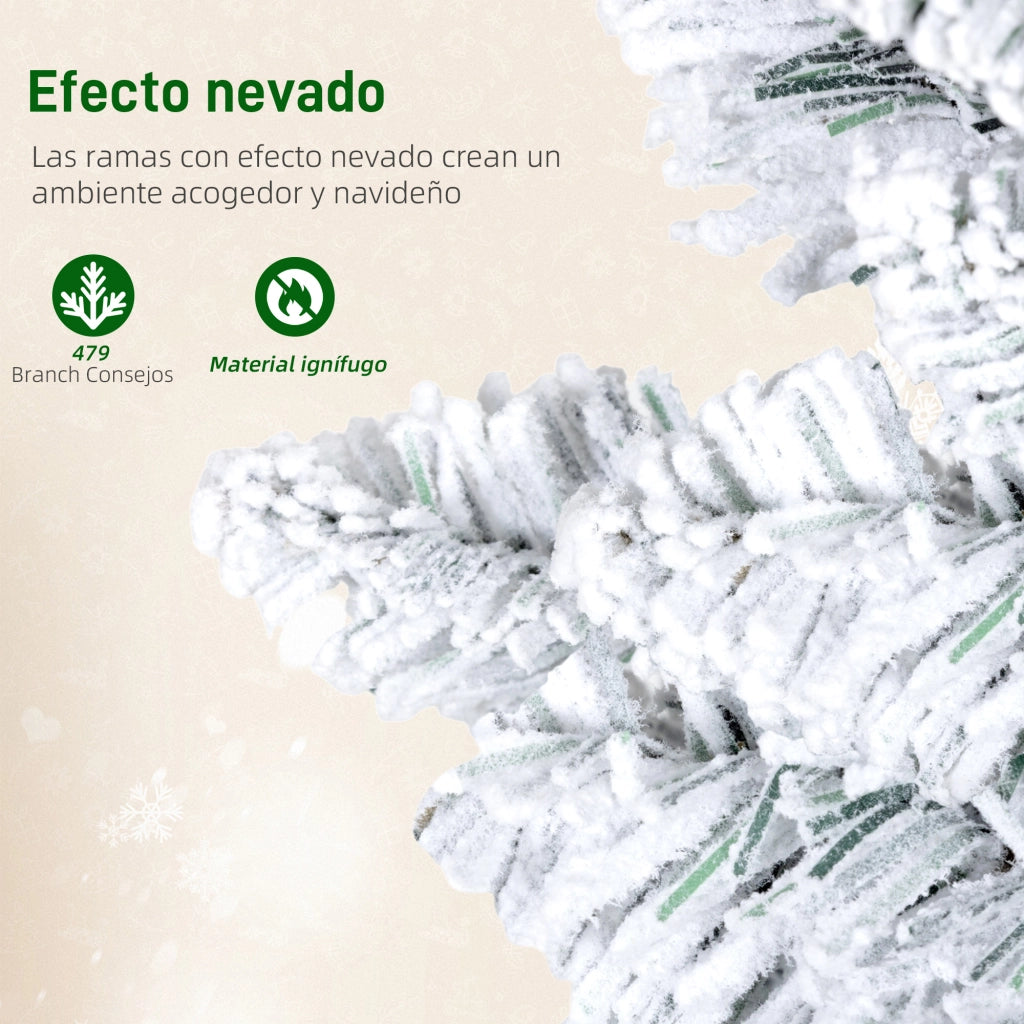 Albero di Natale Stretto 180 cm con Luci LED Bicolori 11 Modalita' Illuminazione ¨C zephmum ¨C Verde 479 Rami