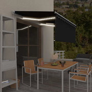 Tenda da Sole Retrattile Manuale con LED 3,5x2,5 m Antracite 3069284