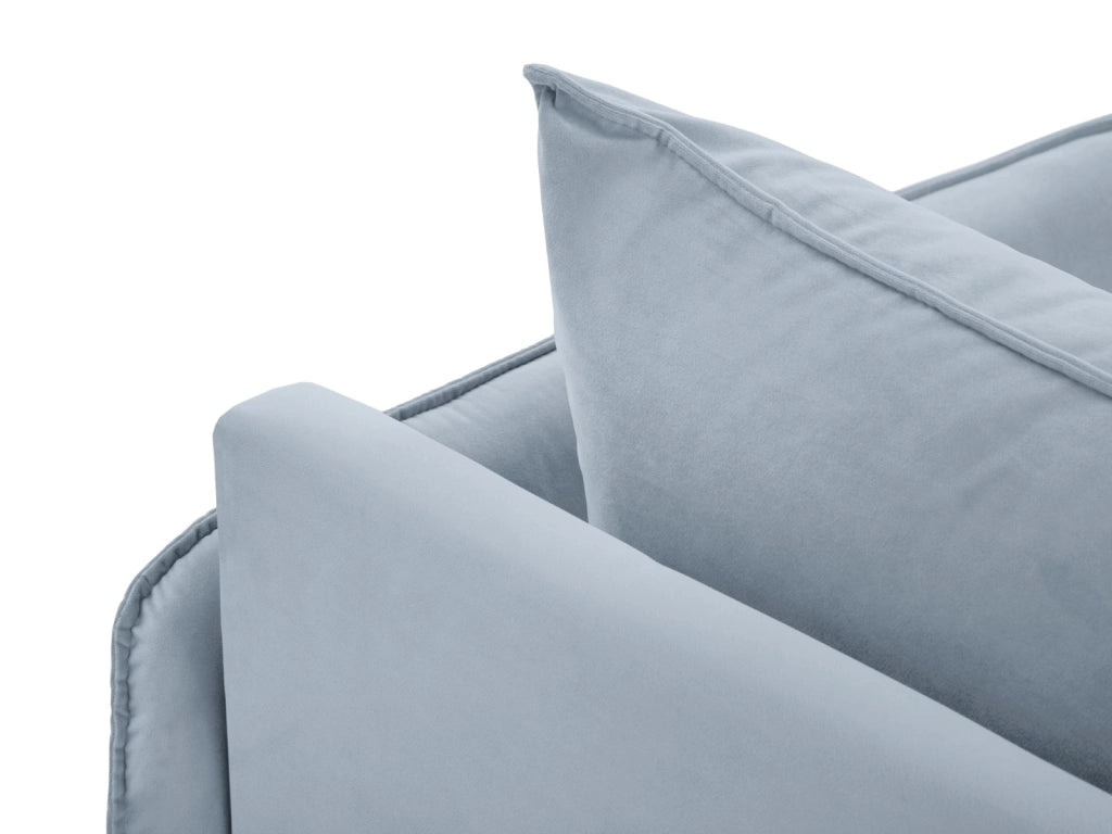 Cosmopolitan Design - Chaise longue destra "Vienna" in velluto azzurro 