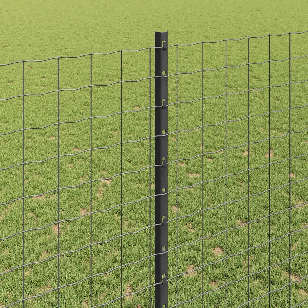 Palo della recinzione 11 pz Grigio 140 cm Acciaio CFW3365561