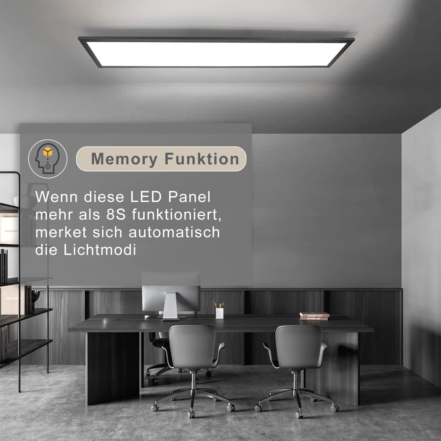 ZMH Lampada da soffitto plafoniera LED dimmerabile 120 cm telecomando
