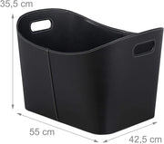 Cestello per legna da camino 55 cm materiale sintetico nero 13_0001898
