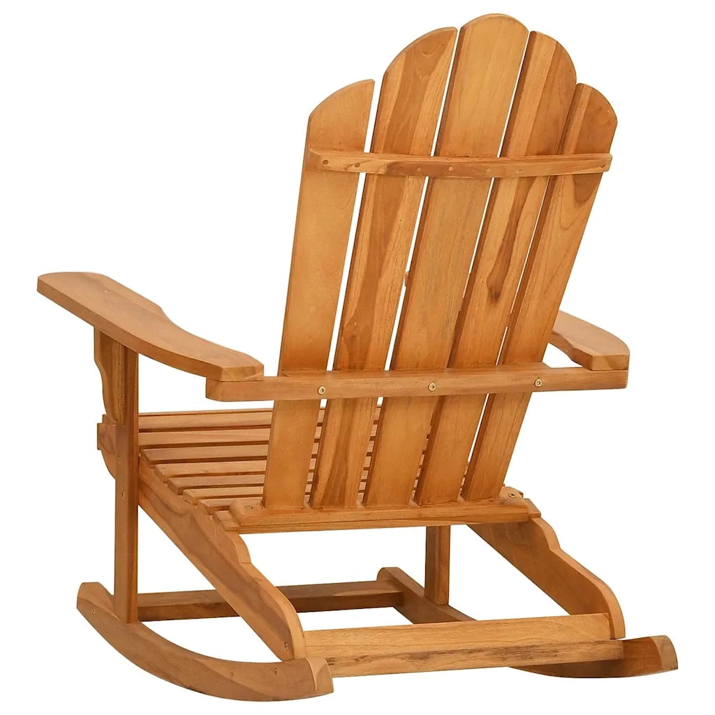 Sedia Dondolo Adirondack da Giardino in Legno Massello Teak 4008082