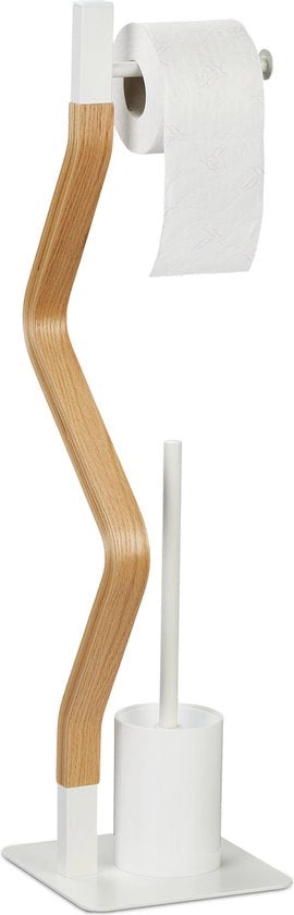 Supporto per wc senza fori - spazzola per wc con supporto - 76 x 20 x 20 cm - verticale