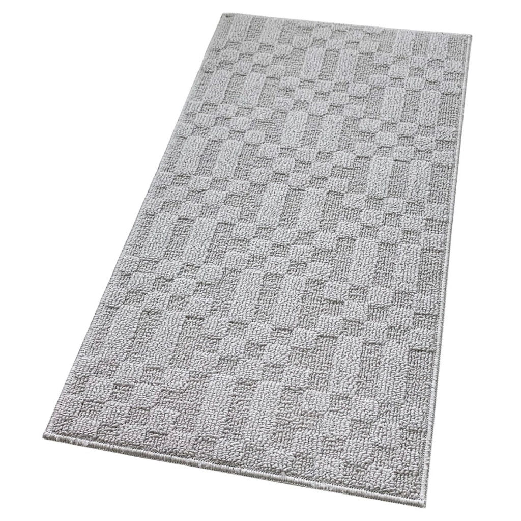 Tappeto Bagno 3D Morbido Assorbente Antiscivolo Lavabile Scendiletto Camera 45x75 Cm Grigio