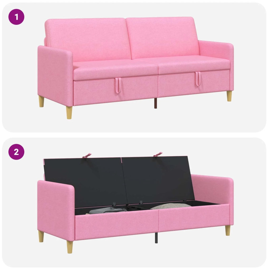 Divano con Storage Rosa 192 x 78 x 87 cm Poliestere 42036987