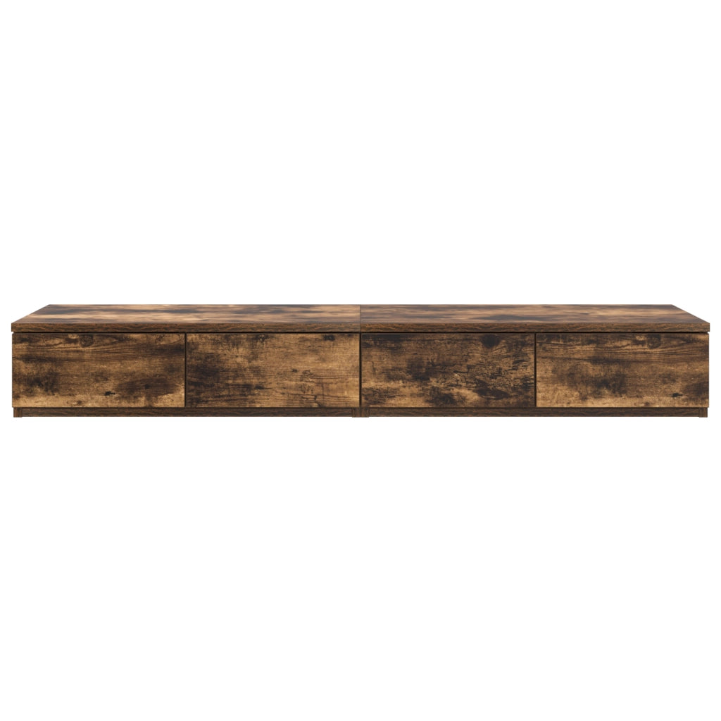 Cassetti per Letto Rovere Affumicato 120x36,5x16,5 cm Legno Ingegnerizzato