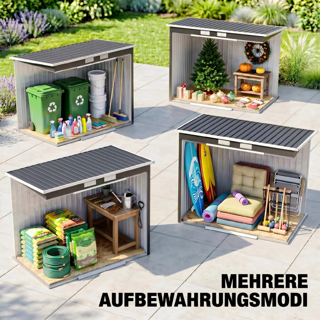 Casetta da Giardino in Acciaio ¨C zephmum ¨C 213x130x172 cm, Grigio Scuro