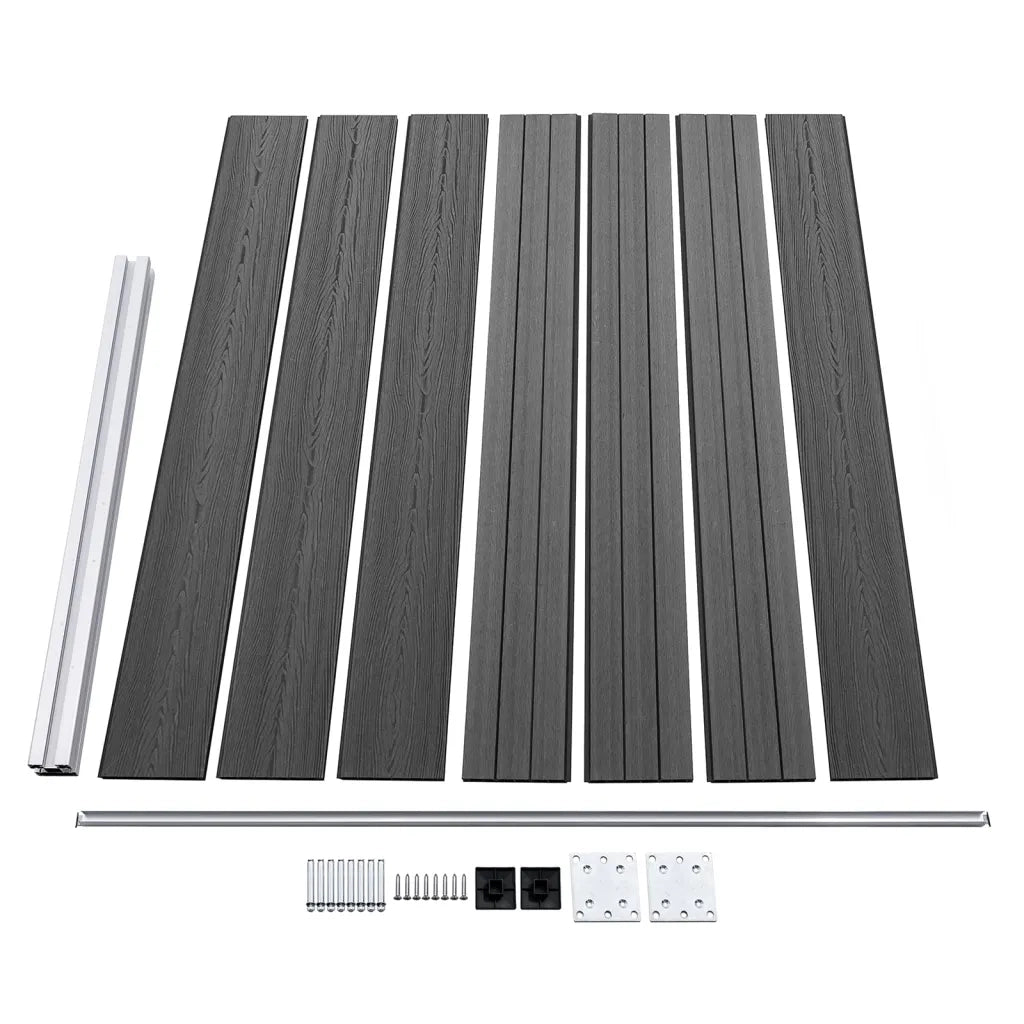 Set Pannelli di Recinzione in WPC 699x146 cm Nero