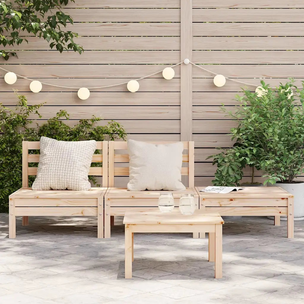Divano da esterno-Divano da Giardino a 3 Posti in Legno Massello di Pino