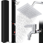 Doccia Solare 60 L, Doccia Solare da Giardino, con Soffione a Pioggia, Rubinetto, Attacco per Tubo da Giardino e Custodia Protettiva, Doccia per Piscina Senza Elettricità, Acqua Calda fino a 60 °C