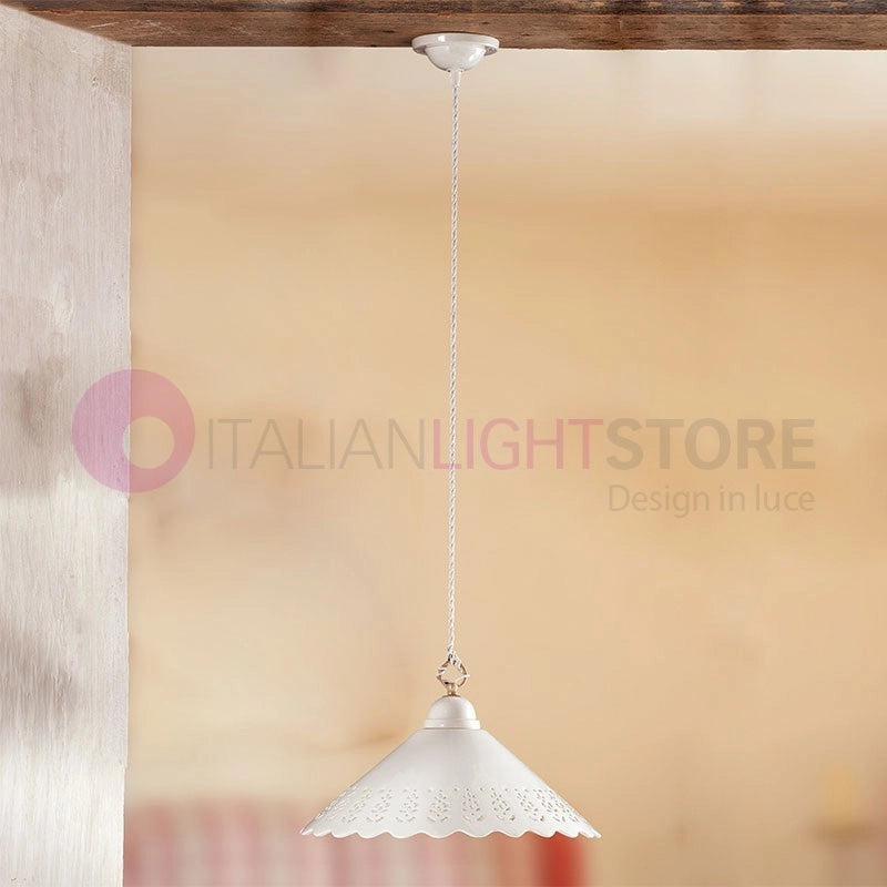 VOLTERRA Sospensione Ceramica Traforata d. 40 Rustica Country