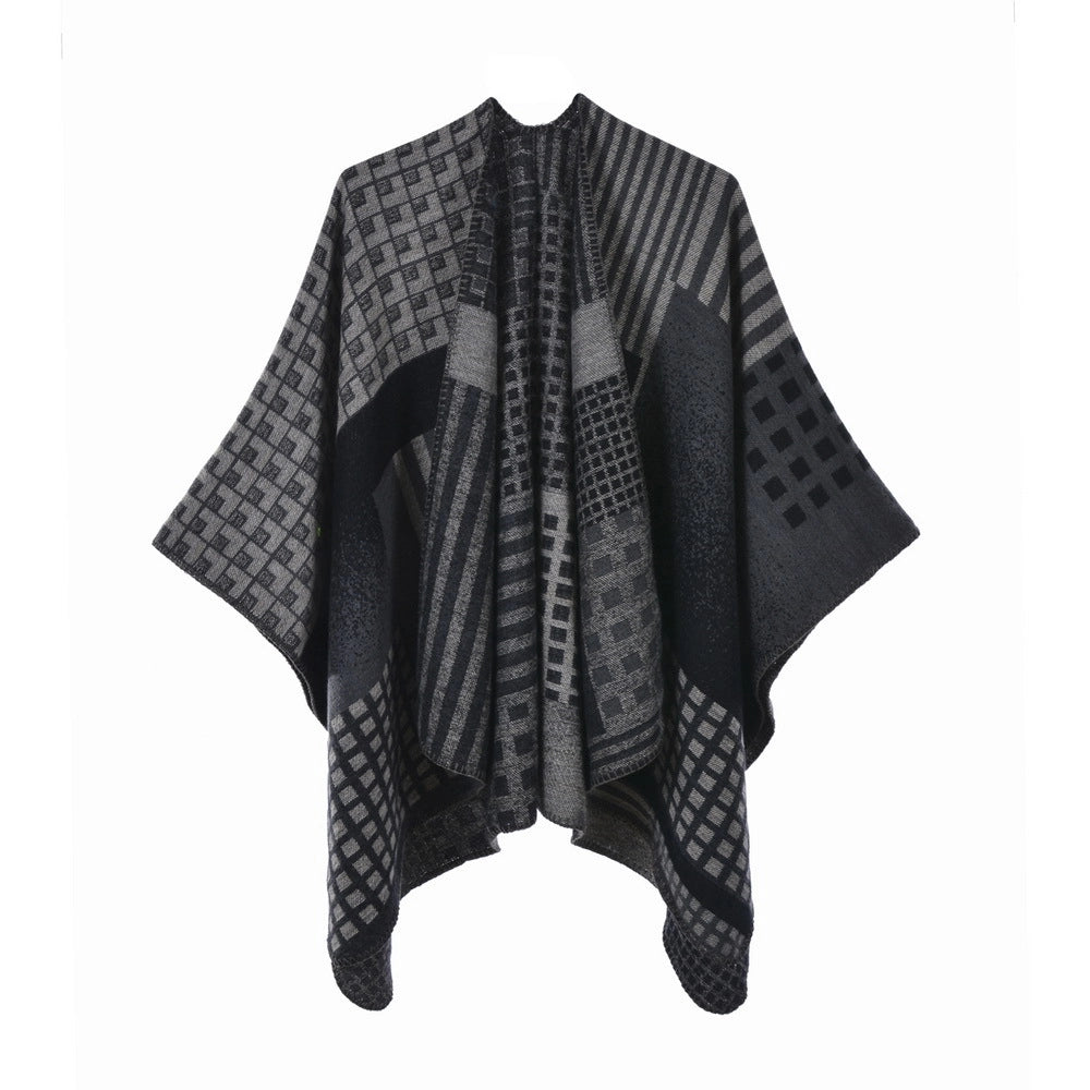 Sciarpa da donna double-face, scialle caldo e spesso in jacquard in stile europeo e americano.