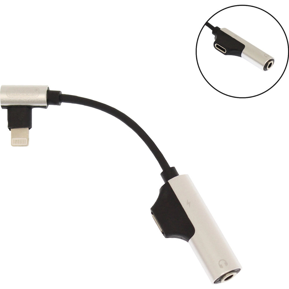 Trade Shop - Adattatore Intelligente Smart 3 In 1 Ricarica Veloce Lightning Aux Cuffie Q-a185 -