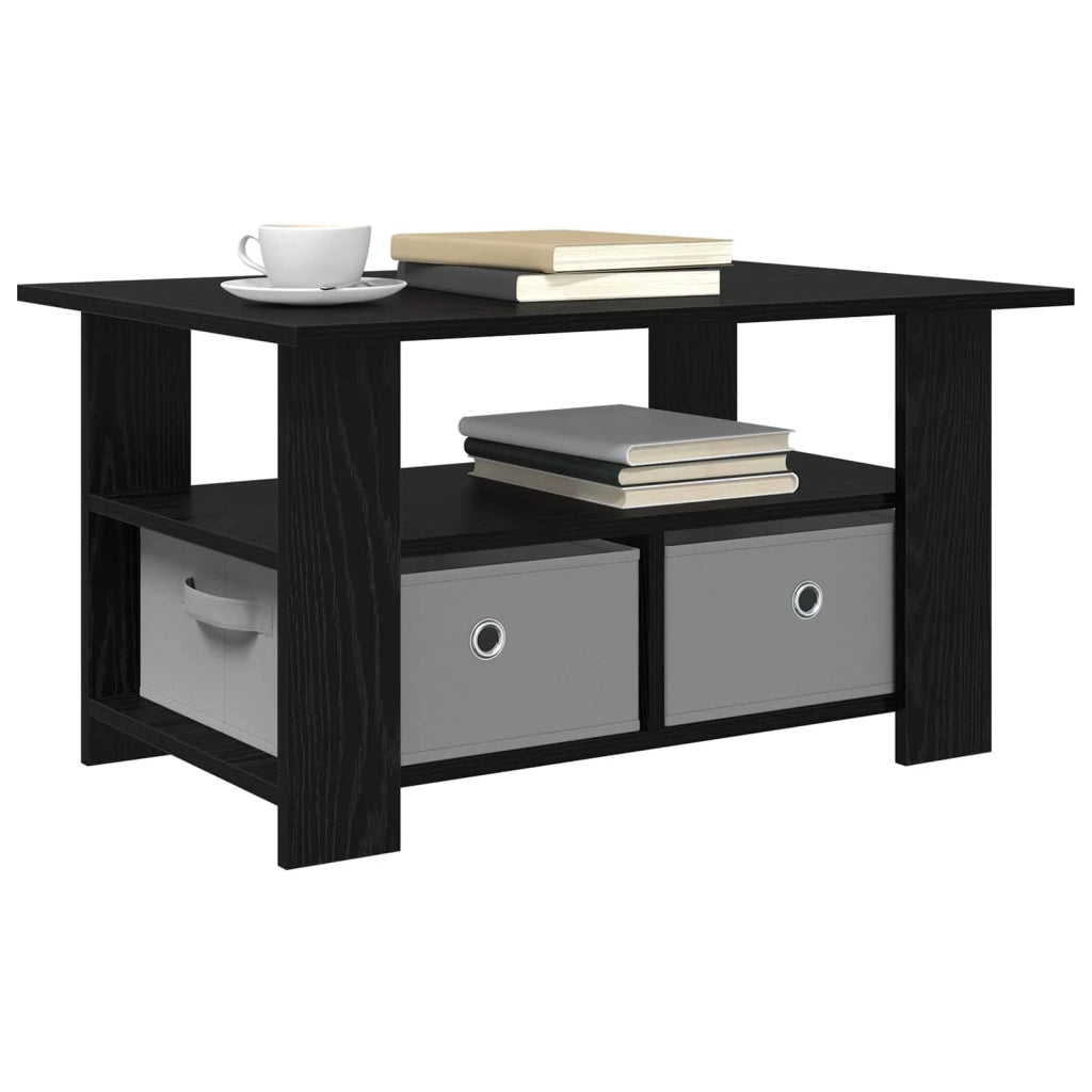 Tavolino da salotto con cassetto Rovere Nero 77 x 55 x 42 cm 8000413