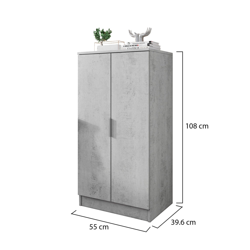Mobile Portascarpe Vidracco, Scarpiera 6 Ripiani, 55x40x108h cm Bianco