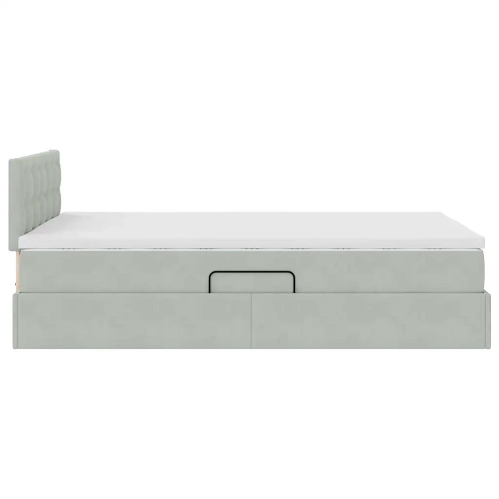 Letto con Contenitore Grigio chiaro 120 x 200 cm Velluto 3370869