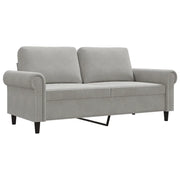 Divano | Divano da soggiorno | Sofa a 2 Posti Grigio Chiaro 140 cm in Velluto