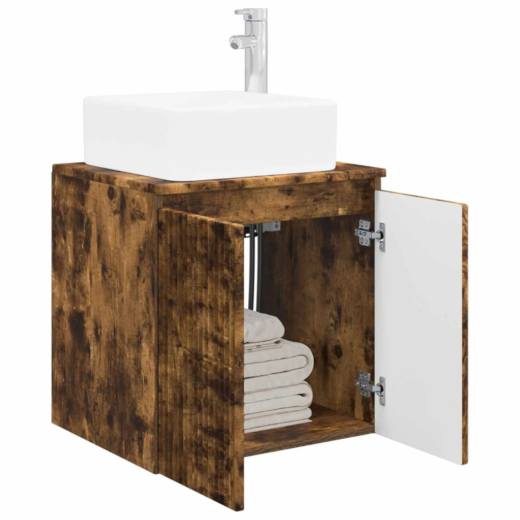 Mobile Lavabo da Parete Rovere Fumo 49,5 x 41 x 63 cm 890407