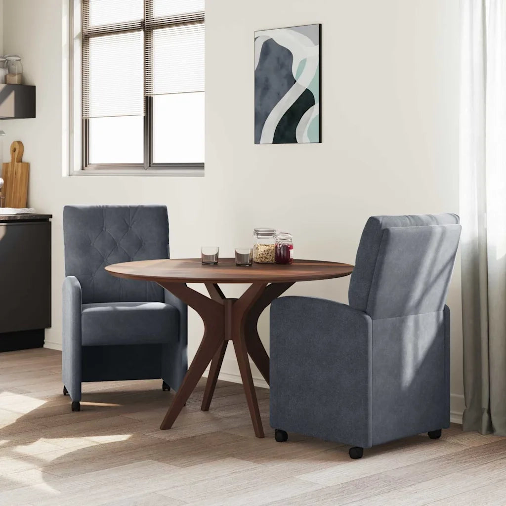 Sedie da Pranzo con Ruote 2 pcs Grigio scuro 58 x 67 x 97 cm
