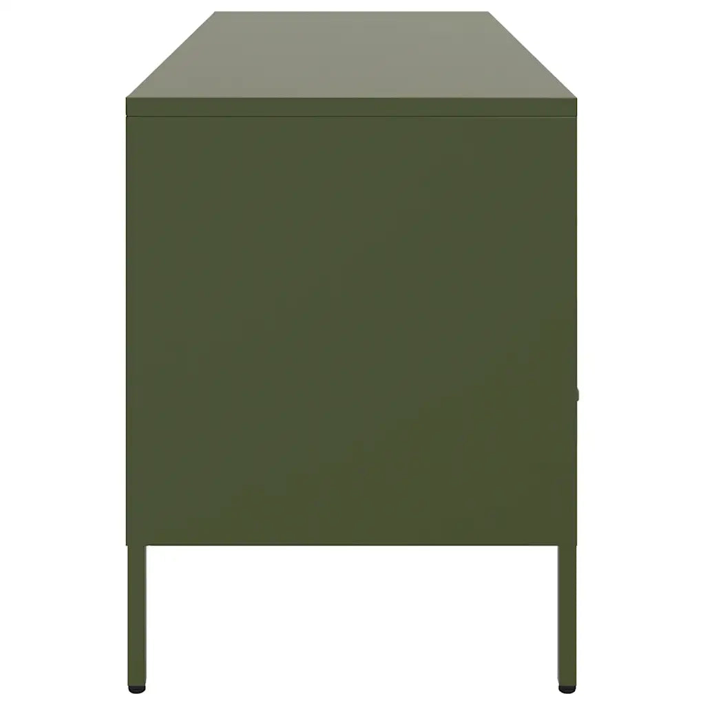 Mobile TV Verde Oliva 100,5x39x50,5 cm in Acciaio 843040