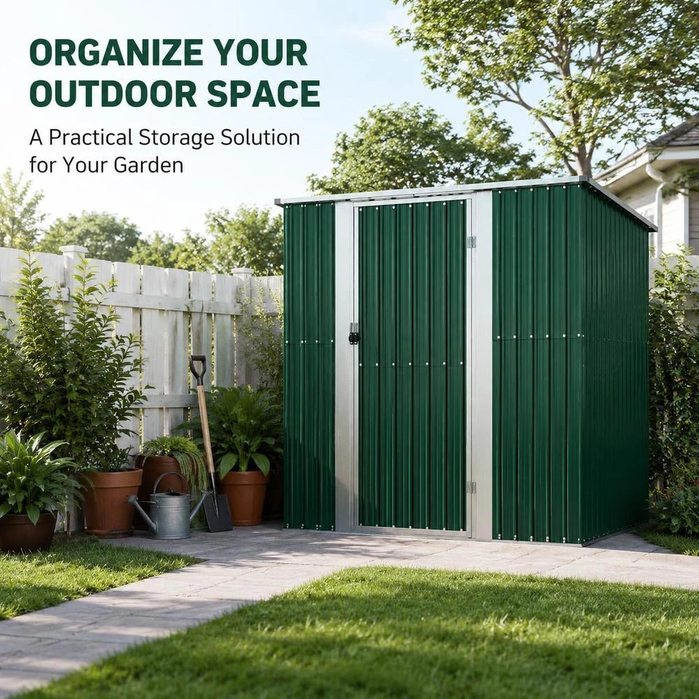 Garden Shed, Green, 180.5x97x209.5 Cm, Galvanized Steel