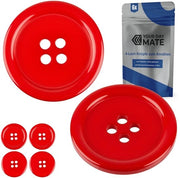 Knopen per abbigliamento, 6 pezzi, 4 occhi, Ø 40,6 mm, in rosso, realizzati in poliestere, misura 64L, chiodi per giacche, cappotti, camicie, polo, DIY-knoop di resina, chiodi per bucato, chiodo base, chiodi per hobby