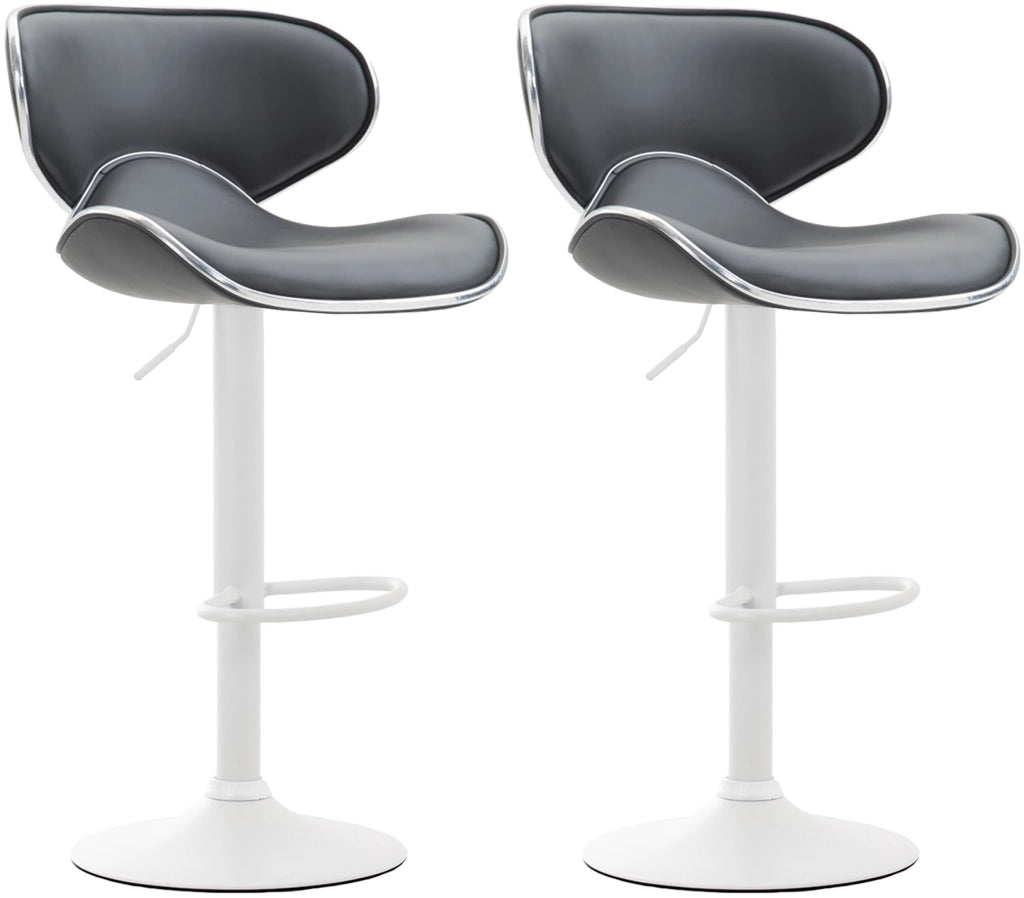 Set 2x Sgabelli LAS VEGAS V2 in similpelle grigio,bianco
