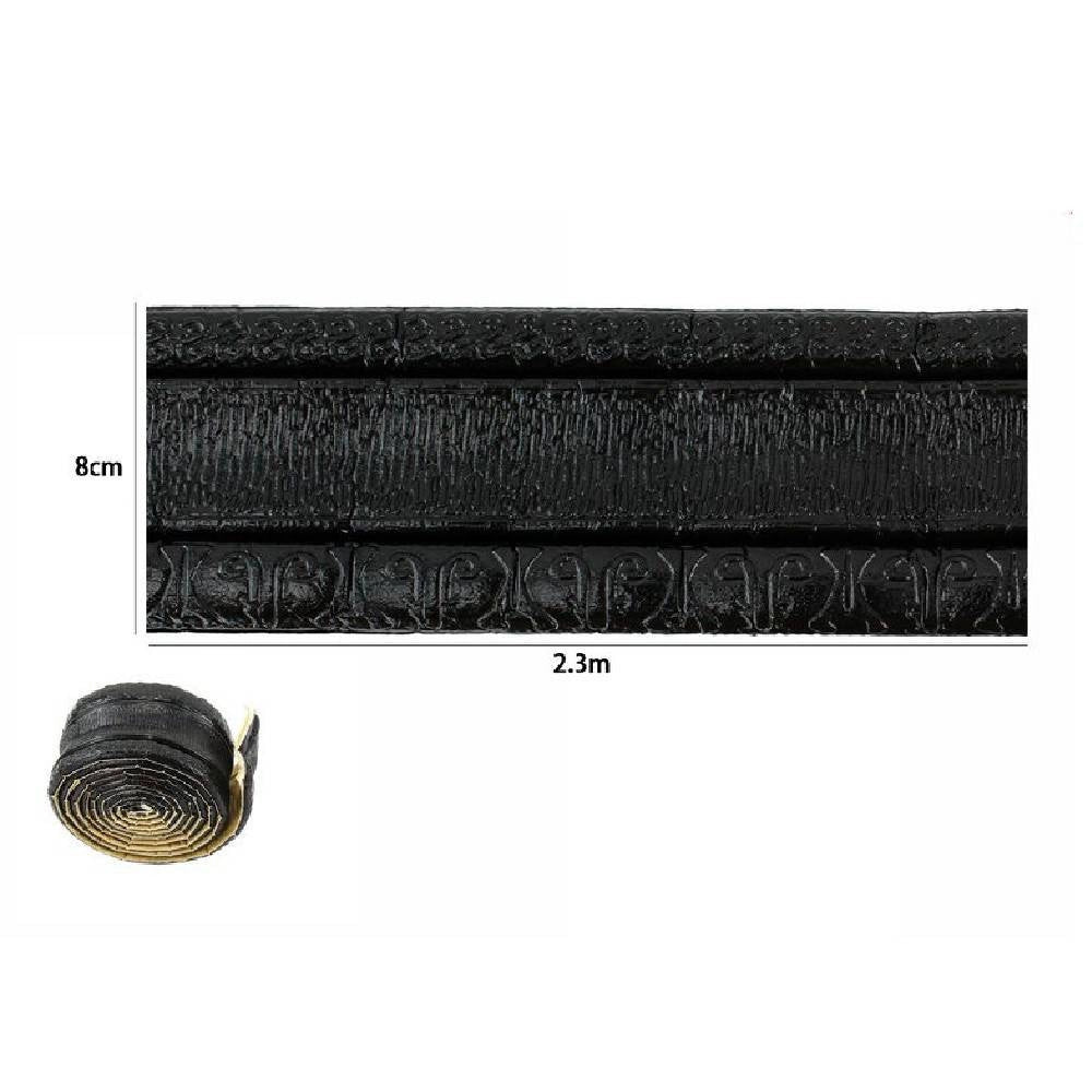 Trade Shop - Rotolo Carta Adesiva Per Parati Mobili Greca Stampa 3d Nera 8 Cm X 2.3 Mt 69221 -