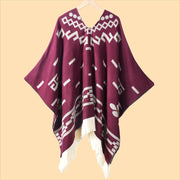 Sciarpa da viaggio da donna in stile vintage con frange, mantello esterno, cappa