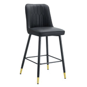 Set di 2 sgabelli da bar 100 cm in PU nero e metallo, poggiapiedi, per isola