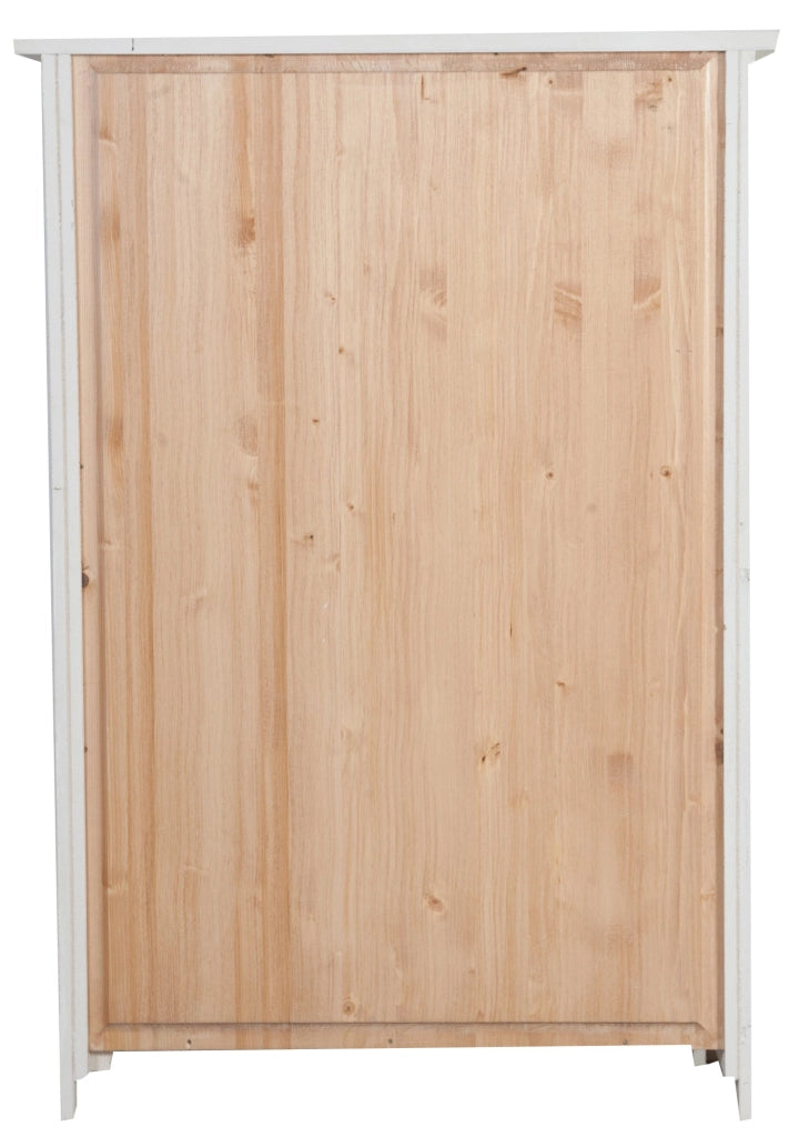 Biscottini Piccola libreria Country in legno massello di tiglio finitura bianca anticata L68xPR25xH98 cm. Made in Italy
