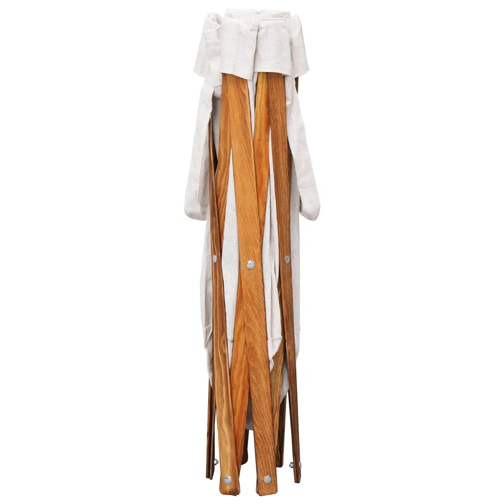Cesto della Biancheria Pieghevole Crema Legno e Tessuto CFW5291353