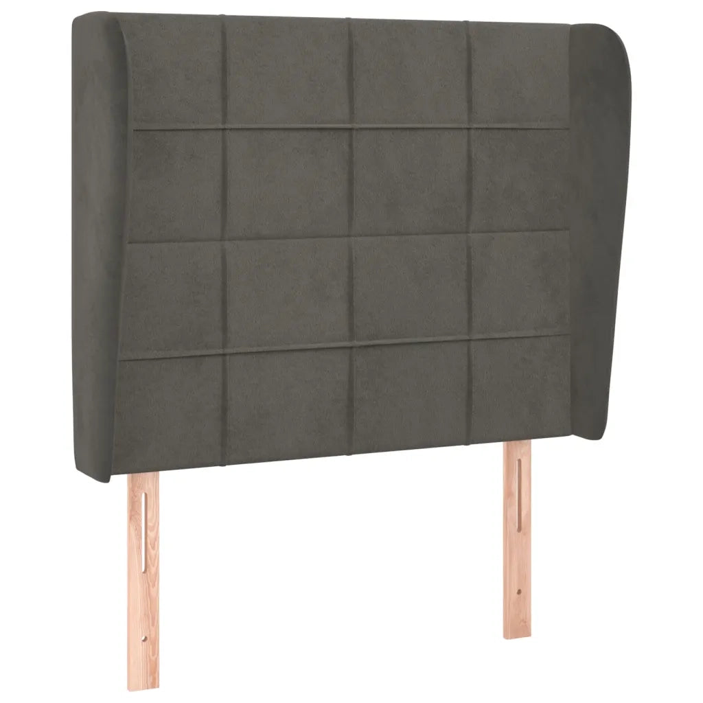 Testiera | Testata ad Orecchio Grigio Scuro 83x23x118/128 cm in Velluto
