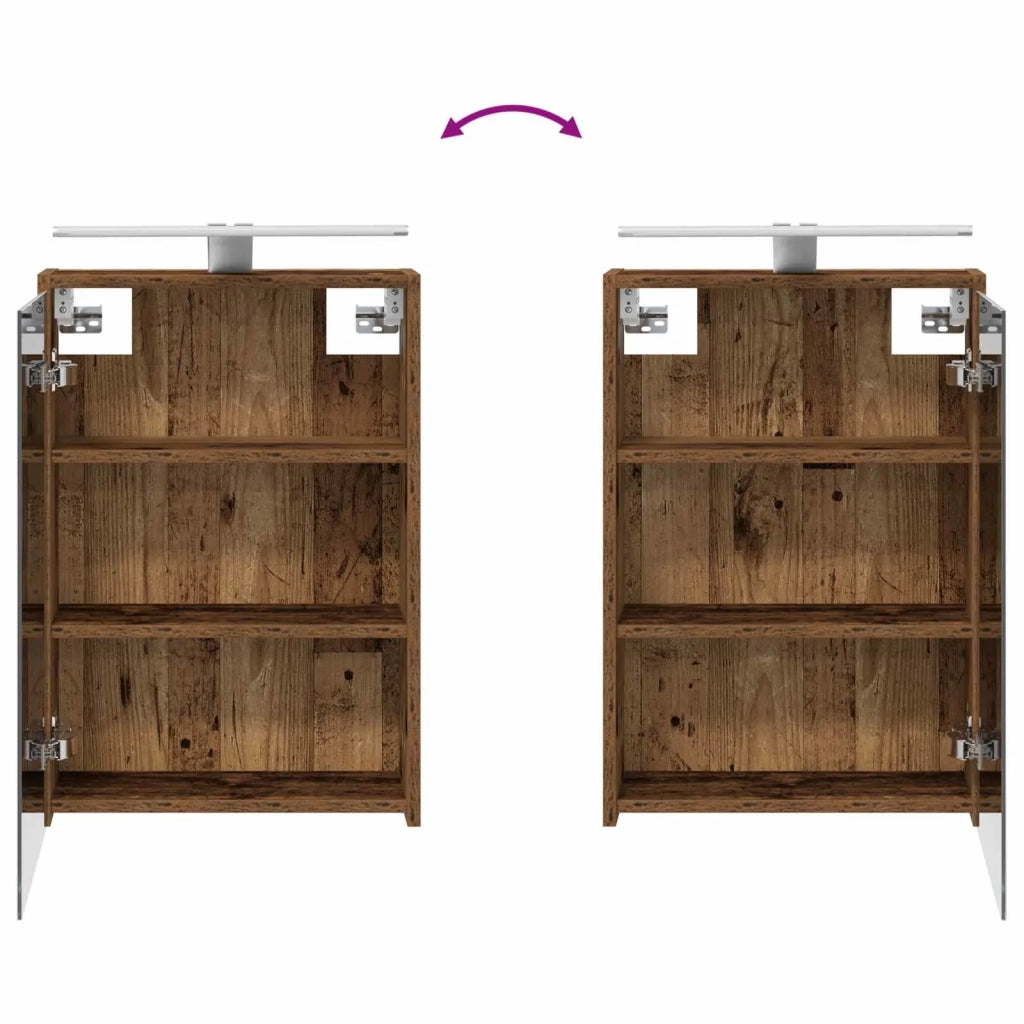 Set di mobili per il bagno 4 pcs Legno antico 3407469