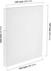 Pacchetto di 10 stendardi di tela di canapa 20 x 20 cm, bianchi, tesi, in cotone e legno, per acrilici e olio