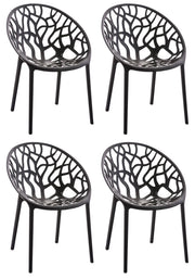 Set 4 sedie da giardino HOPE nero