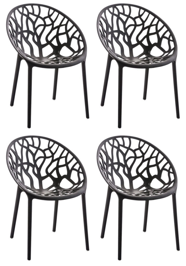 Set 4 sedie da giardino HOPE nero