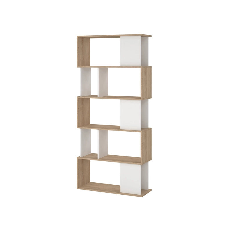 KIT LIBRERIA MAZE 80X29X173 QUERCIA/BIANCO- 1,0 pz