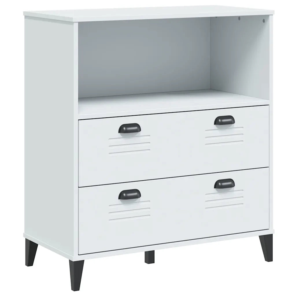 Credenza VIKEN Bianca 80x40x200 cm in Legno Massello di Pino 3207141