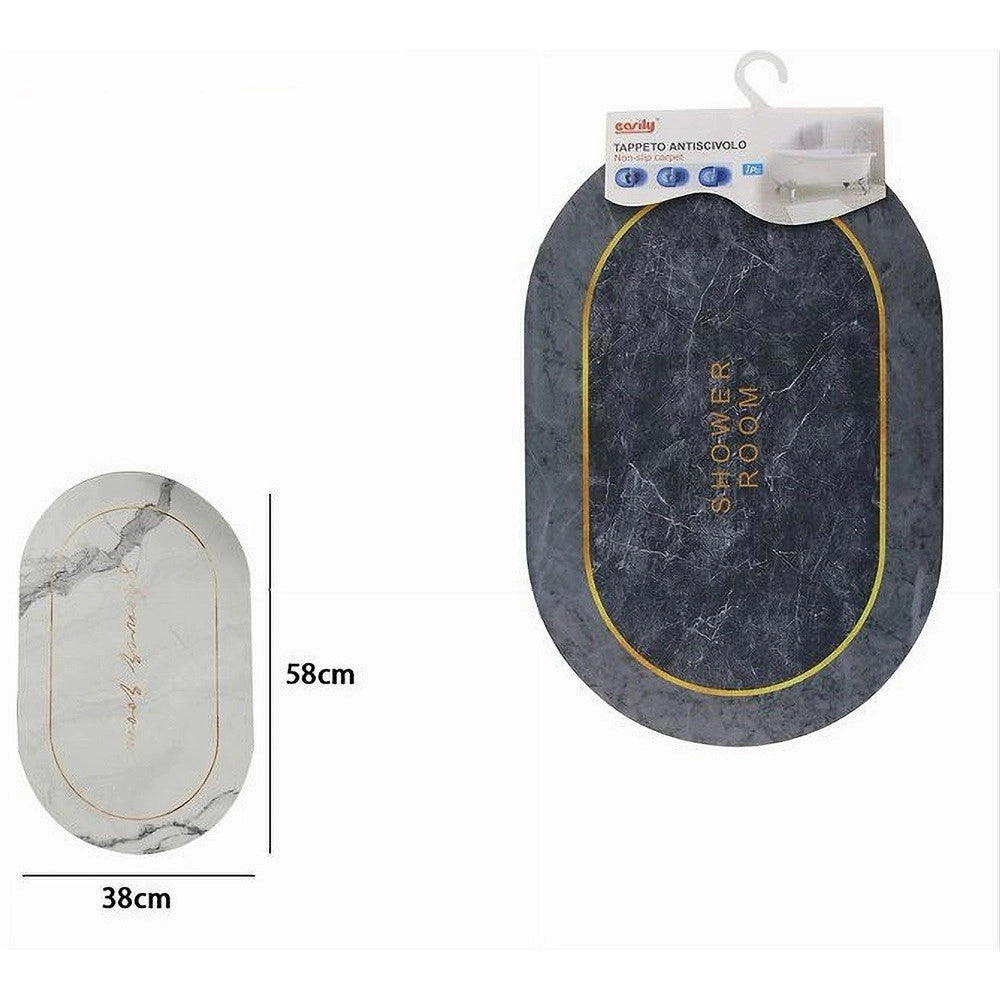 Trade Shop - Tappeto Assorbente Antiscivolo Asciugatura Rapida Bagno Vasca Doccia 38x58cm 87226 -