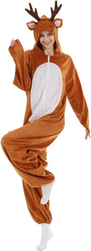 Costume da Natale unisex con cappuccio e bottoni - Adulti - Piumino cosplay - Donna