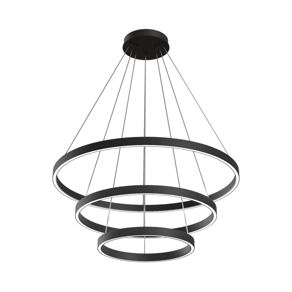 Maytoni Lampadario moderno Rim 3 luci LED integrato nero alluminio