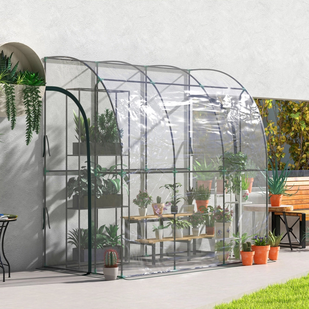Serra da Giardino Addossata ¨C Xylo ¨C PVC Trasparente 214x118x212cm 2 Porte